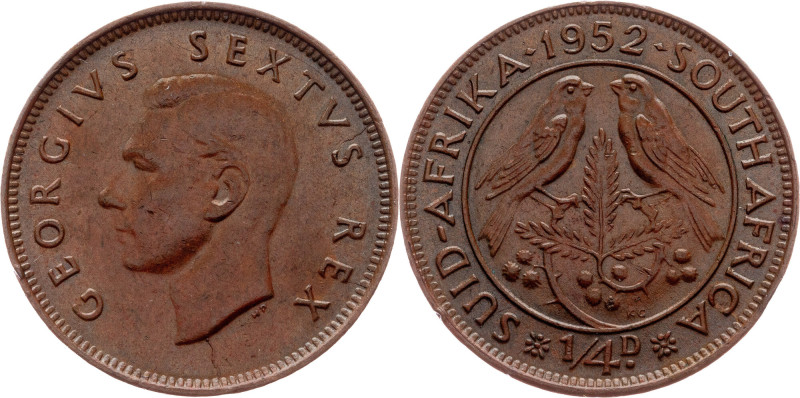 South Africa, 1/4 Penny 1952, Pretoria South Africa, George VI., 1/4 Penny 1952,...