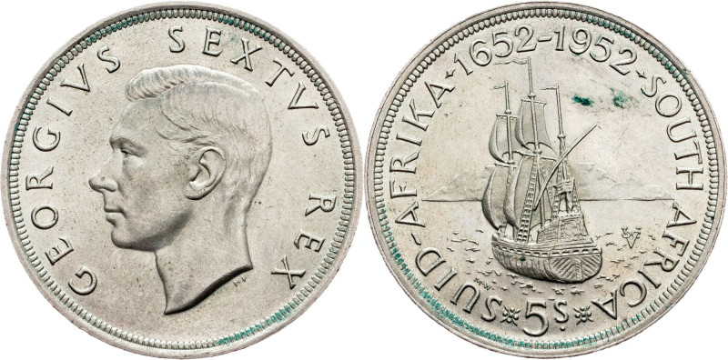 South Africa, 5 Shillings 1952 South Africa, 5 Shillings 1952, KM# 41, Small hai...