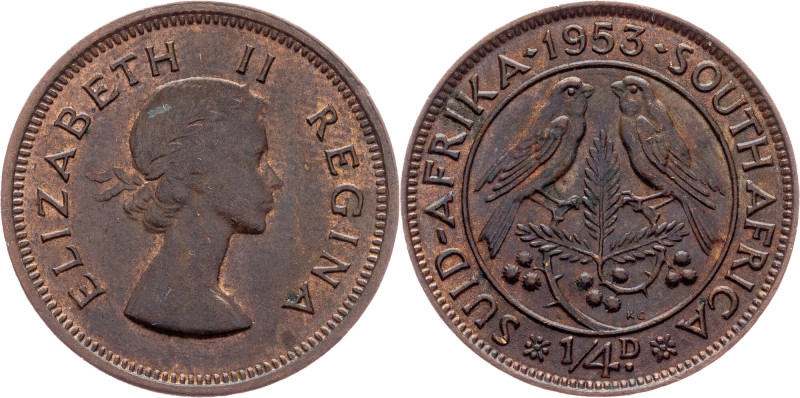 South Africa, 1/4 Penny 1953, Pretoria South Africa, Elizabeth II., 1/4 Penny 19...