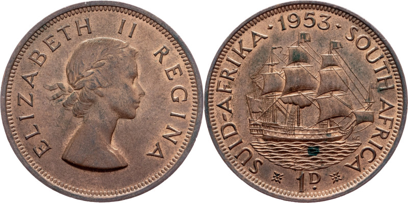 South Africa, 1 Penny 1953, Pretoria South Africa, Elizabeth II., 1 Penny 1953, ...
