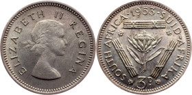 South Africa, 3 Pence 1953, Pretoria