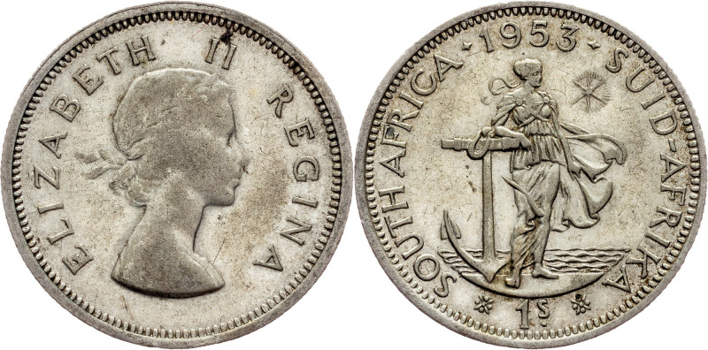 South Africa, 1 Shilling 1953, Pretoria South Africa, Elizabeth II., 1 Shilling ...