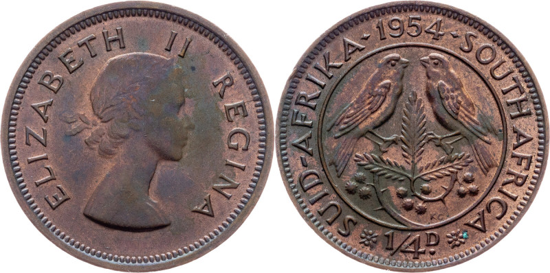 South Africa, 1/4 Penny 1954, Pretoria South Africa, Elizabeth II., 1/4 Penny 19...