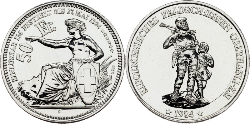 Switzerland, 50 Francs 1984 Switzerland, 50 Francs 1984, Ag, HMZ 2# 1348, X# S22...