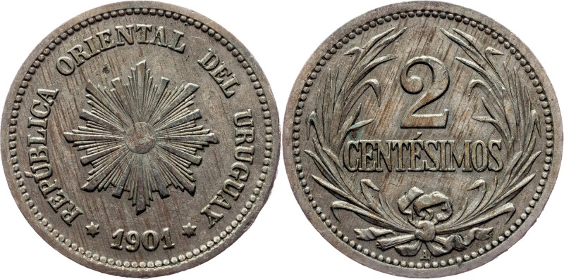 Uruguay, 2 Centésimos 1901, Berlin Uruguay, Oriental Republic of Uruguay, 2 Cent...