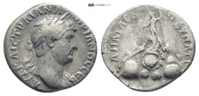 Cappadocia, Caesarea Trajan (98-117) AR Didrachm (3 Gr. 16mm.)
Laureate and cuirassed bust of Trajan
 Rev. Mount Argaeus: on summit, Helios standing l...