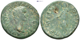 THRACE, Perinthus. Trajan. AD 98-117. Æ (26mm, 10,5 g). Radiate head right / Demeter standing left, holding grain ears and long torch.