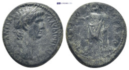 Phrygia, Aezani. Claudius. AE. (19mm, 4.18 g) 41-54 AD. Klaudios Hierax, magistrate. Obv: ΚΛΑΥΔΙΟΝ ΚΑΙϹΑΡΑ ΑΙΖΑΝΙΤΑΙ. Laureate head of Claudius, r. Re...