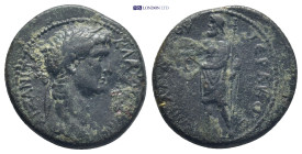 Phrygia, Aezani. Claudius. AE. (20mm, 4.13 g) 41-54 AD. Klaudios Hierax, magistrate. Obv: ΚΛΑΥΔΙΟΝ ΚΑΙϹΑΡΑ ΑΙΖΑΝΙΤΑΙ. Laureate head of Claudius, r. Re...
