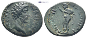PISIDIA. Antioch. Marcus Aurelius as Caesar (139-161 AD) AE Bronze (20mm, 4.7 g) Obv: AVRELIVS CAESAR. Bare head of Marcus Aurelius (short beard), rig...