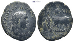 PISIDIA. Antioch. Titus as Caesar (69-79) Ae. (23mm, 5.7 g) Obv: TITO IMP CAESARI AVGVSTI F COS V; laureate head of Titus, right Rev: ANT COL; priest ...
