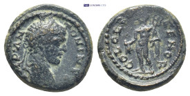Pisidia, Olbasa, Caracalla AE (24mm, 2.3 g), . AD 198-217. 2.27 g. ..ANTONINOC, laureate head right. / COL OLBASENOR, Hermes standing left, holding pu...