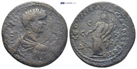 Pontus, Amasia. Geta as Caesar, AD 198-209. AE. (28mm, 16.3 g). Obv: Π CЄΠTI ΓЄTAC ΚЄCAP CЄB. Bare-headed, draped and cuirassed bust of Geta, right. R...