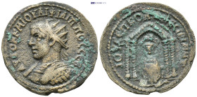 MESOPOTAMIA, Nisibis. Philip II. AD 247-249. Æ (26mm, 10,3 g). Radiate and cuirassed bust left / Tyche seated facing; above, ram (Aries) leaping right...