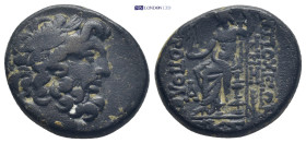 SYRIA. Seleucis and Pieria. Antioch, 1st cent. BC. Ae (21mm, 9.12 g). Laureate head of Zeus right. Rev. ΑΝΤΙΟΧΕΩΝ ΤΗΣ / ΜΗΤΡΟΠΟΛΕΩΣ Zeus Nikephoros se...