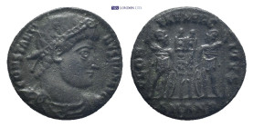 Constantinus I the Great AD 306-337. Antioch Follis Æ (17mm., 2,71 g). CONSTANTINVS MAX AVG, rosette-diademed, draped and cuirassed bust right / GLORI...