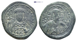 Constantine X, 1059-1067 AD. AE Follis (27mm, 11.31 g). Constantinople Mint. +EMMANOVHL, Bust of Christ facing wearing nimbus cruciger, pallium and co...