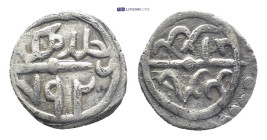 OTTOMAN EMPIRE. Bayazid I (791-804 AH / 1389-1402 AD). Uncertain mint. Dated AH 792 (AD 1389). AR Akçe (12mm 1.1 g) Obv: Naskh legend, pellet above: B...