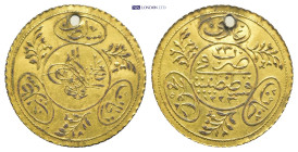 Ottoman Empire, Mahmud II (AH 1223?1255 / 1808?1839 AD), gold 1/2 Hayriye Altin, Qustantiniya mint, AH 1223 / 1808 AD, (21mm, 0,7 g)