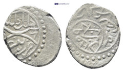 Ottoman Empire. Mehmed II Fatih ('the Conqueror'). First reign, AH 848-850 / AD 1444-1446. AR Akçe. (12mm, 1.2 g)