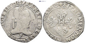 FRANCE, Royal. Henri III. 1574-1589. AR Franc (30mm, 13,9 g). Paris mint; Dated 1577 F. Laureate and armored bust right, with plain collar / Cross fle...
