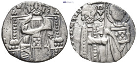 Italy. RANIERI ZENO, 1253-1268 AD. AR, Grosso. (16mm, 1,3 g) Venice. Obv: S M VENETI / RA GENO / DVX St. Mark, on the right, standing facing, holding ...