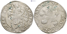 Netherlands AR Lion Taler. Kampen, 1650. Knight over lion shield / Rampant lion left. (41mm, 26.9 g)