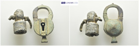 Bronze pad lock. (2 pcs. 48.36 g)