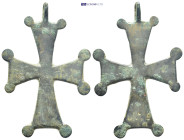 Byzantine Cross Pendant 9th-11th century AD. A bronze (10.4 Gr. 55mm.) SOLD AS SEEN, NO RETURN!