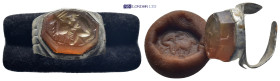 Silver ring part with stone. (2mm, 2.3 g)