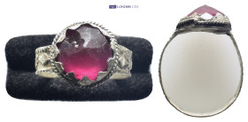 Silver ring with stone. (14mm, 2.5 g)