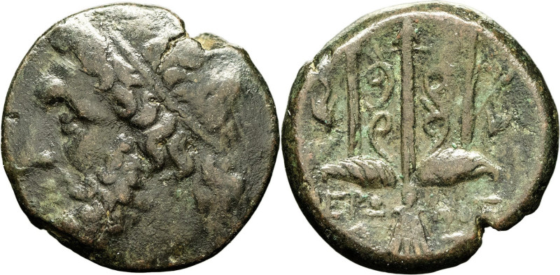 GRÈCE ANTIQUE - GREEK
Sicile, Syracuse, Hiéron II (274-216 av. J.-C.). Tetras ND...
