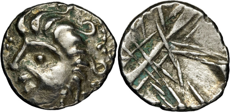 GAULE - CELTIC
Armorique / façade atlantique. Quart de statère d’argent aux lign...
