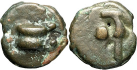 RÉPUBLIQUE ROMAINE - ROMAN REPUBLIC
Anonymes. Semis coulé ND (241-235 av. J.-C.), Rome.
RRC.25/9 ; Bronze - 26,68 g - 27 mm - 12 h
Superbe.