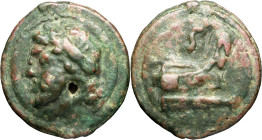 RÉPUBLIQUE ROMAINE - ROMAN REPUBLIC
Anonymes. Semis coulé ND (225-217 av. J.-C.), Rome.
RRC.35/2 ; Bronze - 128,32 g - 54 mm - 12 h
TTB.