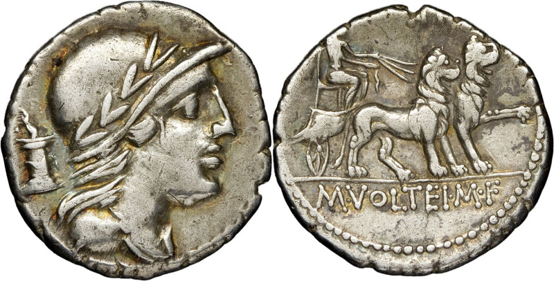 RÉPUBLIQUE ROMAINE - ROMAN REPUBLIC
Volteia, Marcus Volteius. Denier ND (78 av. ...