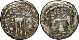 RÉPUBLIQUE ROMAINE - ROMAN REPUBLIC
Junia, Q. Caepio Brutus (Marcus Junius Brutus Cæpio). Quinaire ND (43-42 av. J.-C.), Asie mineure.
RRC.502/4 ; Arg...