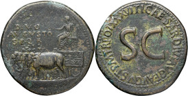 EMPIRE ROMAIN - ROMAN
Tibère (14-37). Sesterce ND (36-37), Rome.
RIC.68 ; Bronze - 27,22 g - 36 mm - 7 h
TB.