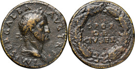 EMPIRE ROMAIN - ROMAN
Galba (68-69). Sesterce 68, Rome.
RIC.405 ; Bronze - 24,88 g - 34 mm - 6 h
Avec une belle patine marron brillante et un joli bus...