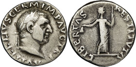 EMPIRE ROMAIN - ROMAN
Vitellius (69). Denier ND (69), Rome.
RIC.81 ; Argent - 2,89 g - 17,4 mm - 6 h
Porosité. TB.