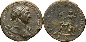 EMPIRE ROMAIN - ROMAN
Trajan (98-117). Dupondius ND (104-107), Rome.
RIC.490 - Woytek 333 ; Bronze - 11,60 g - 28 mm - 6 h
Retouchée, forts coups sur ...