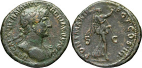 EMPIRE ROMAIN - ROMAN
Hadrien (117-138). As ND, Rome.
RIC.572 ; Bronze - 11,28 g - 27 mm - 7 h
Champs retravaillés. TB.