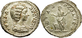 EMPIRE ROMAIN - ROMAN
Julia Domna (193-211). Denier ND (196-211), Rome.
RIC.574 ; Argent - 3,34 g - 17 mm - 12 h
SUP à Fleur de coin.