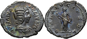 EMPIRE ROMAIN - ROMAN
Julia Domna (193-211). Denier ND (211-217), Rome.
RIC.373A ; Argent - 2,87 g - 17 mm - 12 h
Flan éclaté, TTB.