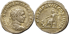 EMPIRE ROMAIN - ROMAN
Caracalla (198-217). Antoninien ND (215), Rome.
RIC 261c ; Argent - 5,06 g - 22 mm - 12 h
Graffiti au revers, TTB.