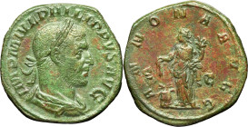 EMPIRE ROMAIN - ROMAN
Philippe Ier (244-249). Sesterce ND, Rome.
RIC.168 ; Bronze - 18,04 g - 28 mm - 2 h
TB-TTB.