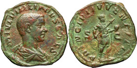 EMPIRE ROMAIN - ROMAN
Philippe II (247-249). Sesterce ND (245), Rome.
RIC.255 ; Bronze - 19,23 g - 30 mm - 1 h
Surface retravaillée, corrosion. TB.