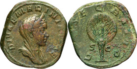 EMPIRE ROMAIN - ROMAN
Divine Mariniane (253-260). Sesterce ND (256), Rome.
RIC.9 ; Bronze - 26,53 g - 30,5 mm - 6 h
Concrétions, défauts de flan. TB....