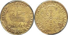 BELGIQUE - BELGIUM
Brabant (duché de), Jeanne et Wenceslas (1355-1383). Mouton d’or ND (1355), Vilvorde.
Delm.43 - Fr.8 ; Or - 30 mm - 4 h
PCGS Genuin...