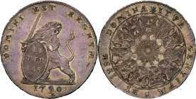 BELGIQUE - BELGIUM
États-Belgiques-Unis. Lion d’argent 1790, Bruxelles.
KM.50 ; Argent - 32,77 g - 41 mm - 12 h
Très belle qualité pour ce type. Patin...